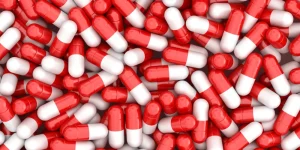 Is Pregabalin Addictive? Image of red and white pills